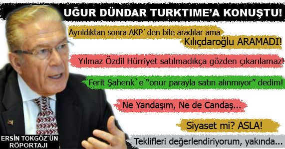 Uğur Dündar Turktime’a Konuştu